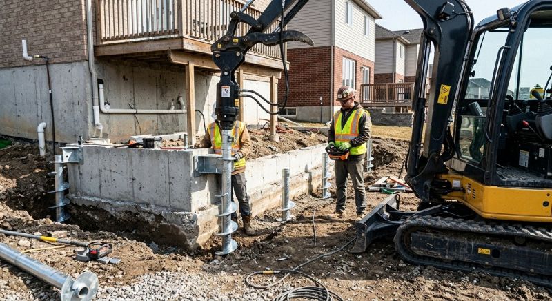 Helical Pile Installation in Holland, MI