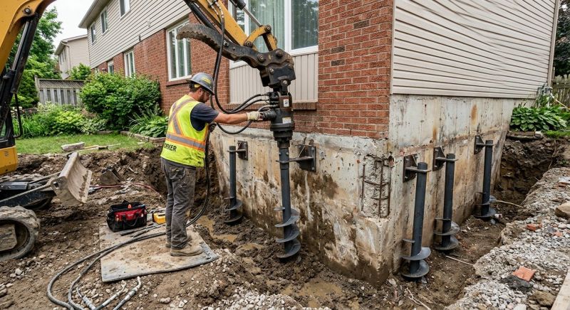 Helical Pile Installation in Holland, MI