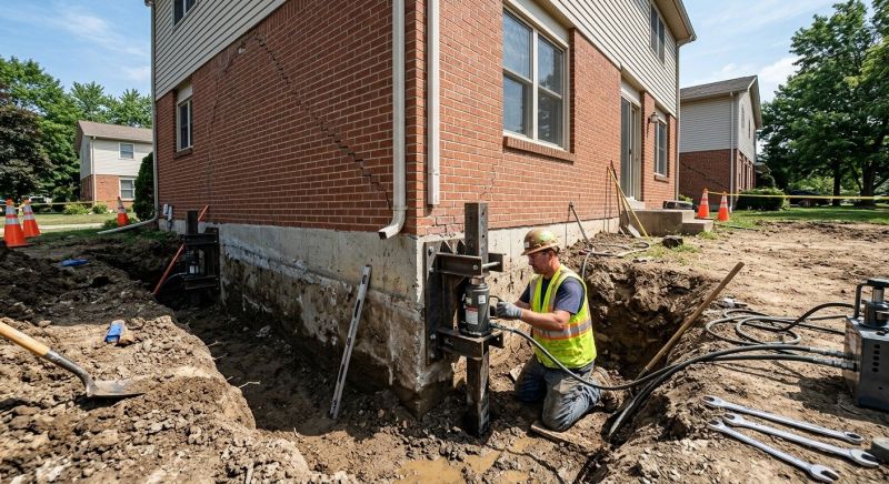 Sinking Foundation Repair in Moline, MI